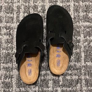 Birkenstock soft footbed black suede unisex EU 36 (5-5.5 narrow)